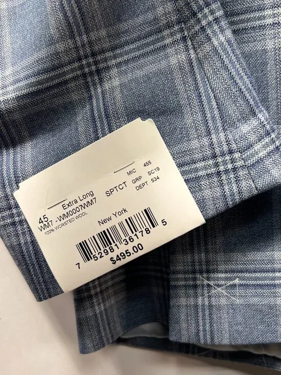 NWT WALTER MORTON 45XL Light Blue Plaid 2 Btn 100% Wool Blazer Made in USA - Picture 5 of 8